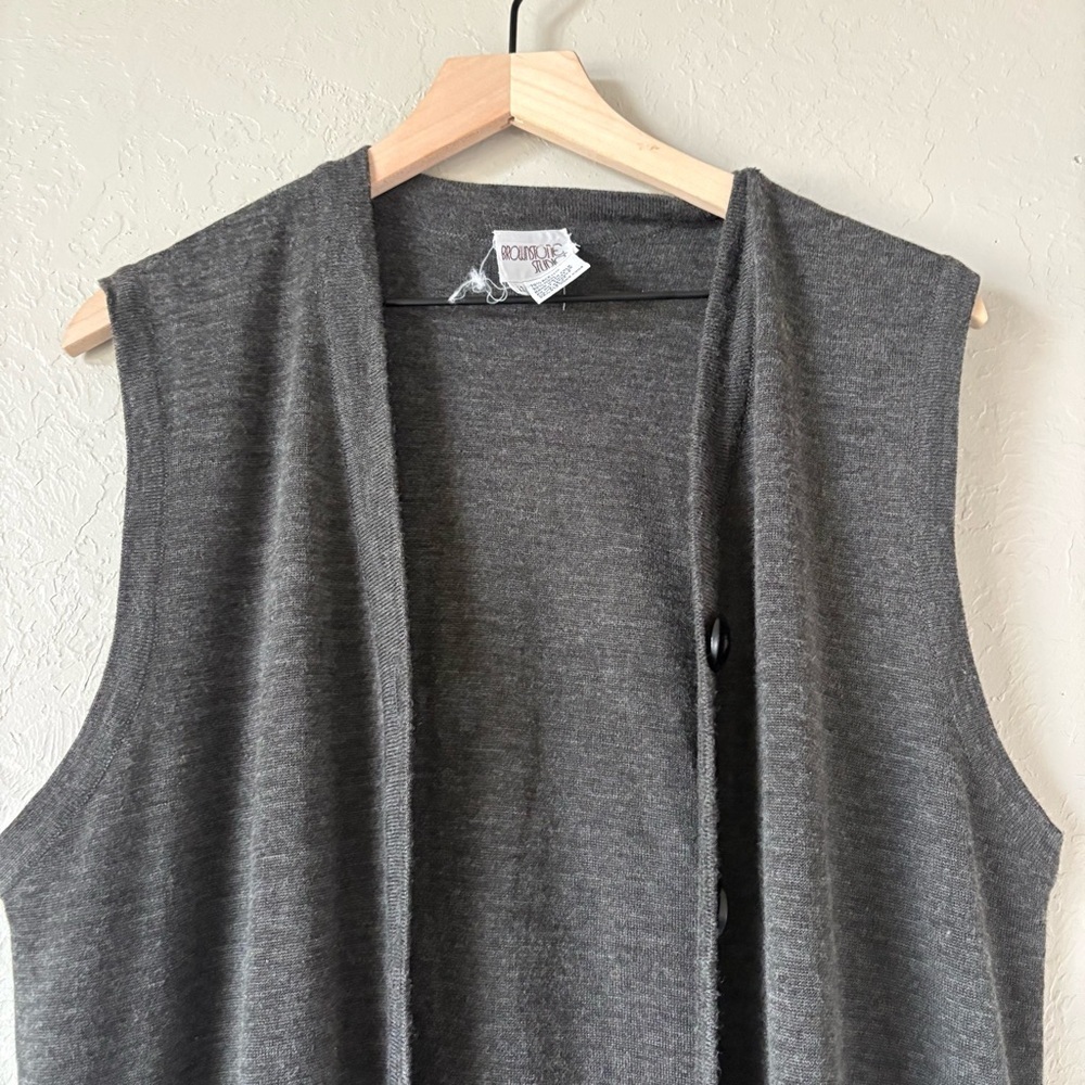 Vintage Boundaries Studio Sleeveless Wool Blend Long Vest | Button Front | l 12 - Picture 3 of 12
